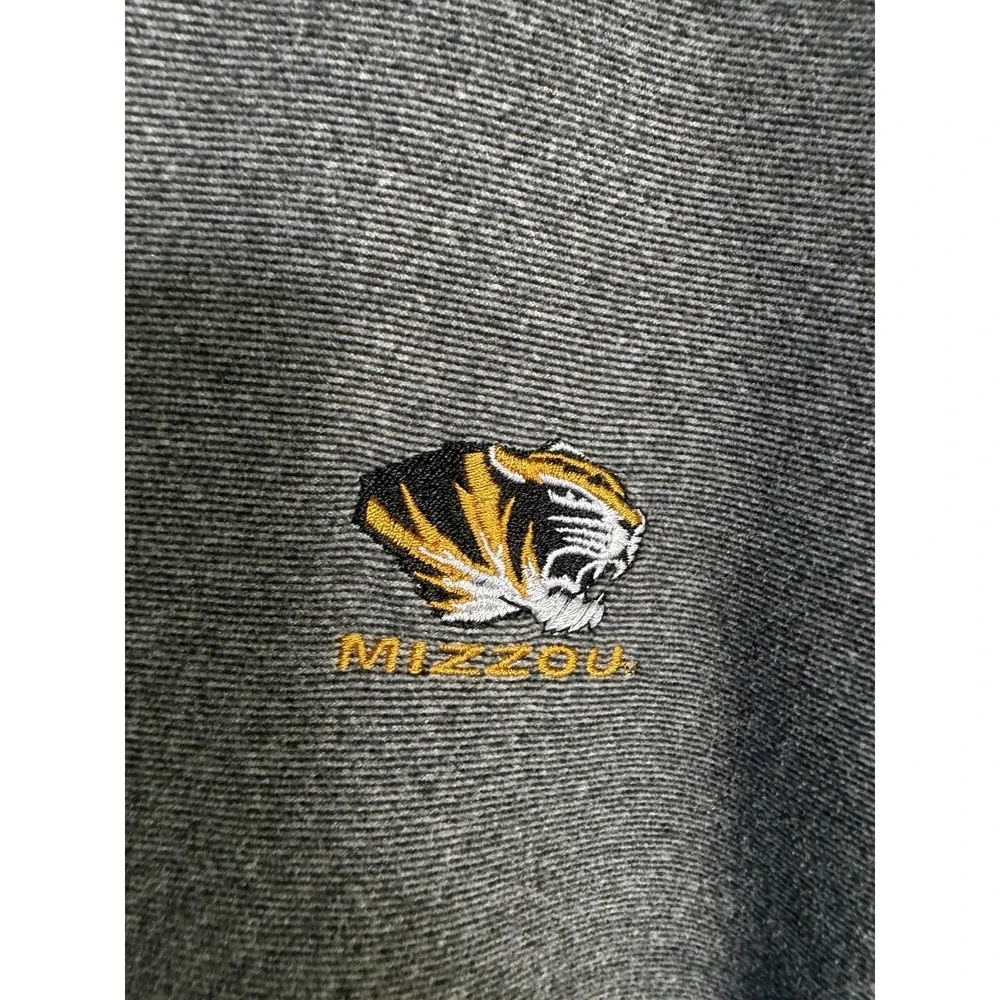 Mizzou Tigers 1/4 Zip Sweater Fleece Men's XL Gray Embroidered Pullover‎ Logo